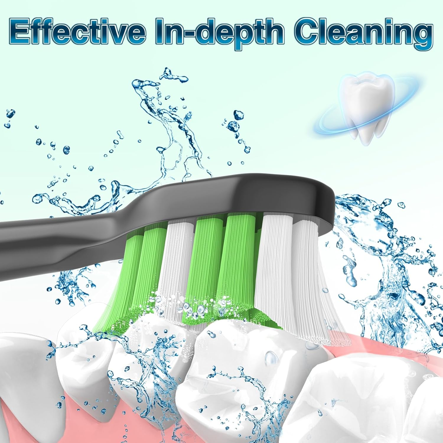 Aoremon Replacement Heads for Philips Sonicare Toothbrush Diamondclean, Black, Pack of 10 image number 3