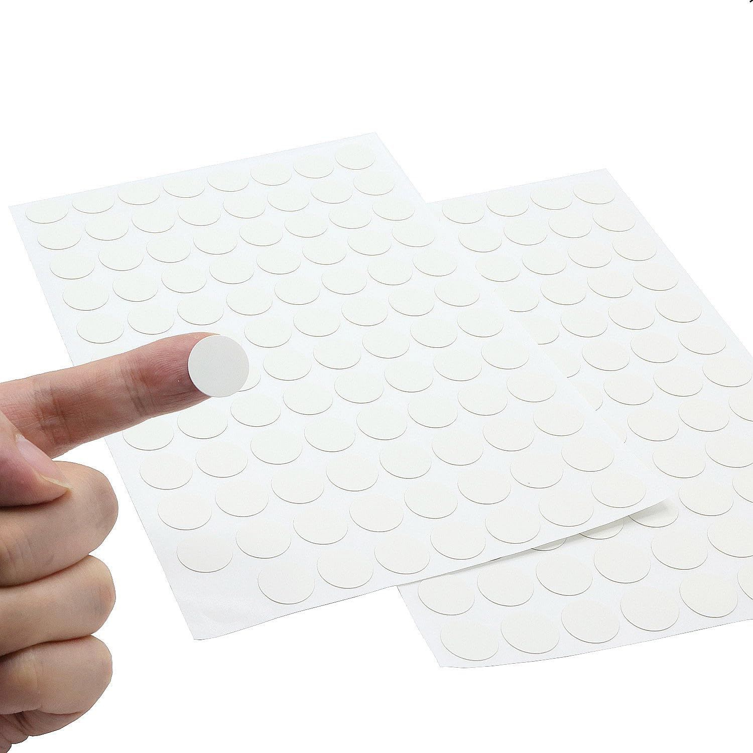 Self-Adhesive Screw Hole Stickers,2-Table 96 in 1 Self-Adhesive Screw Covers Caps Dustproof Sticker 15Mm White image number 6
