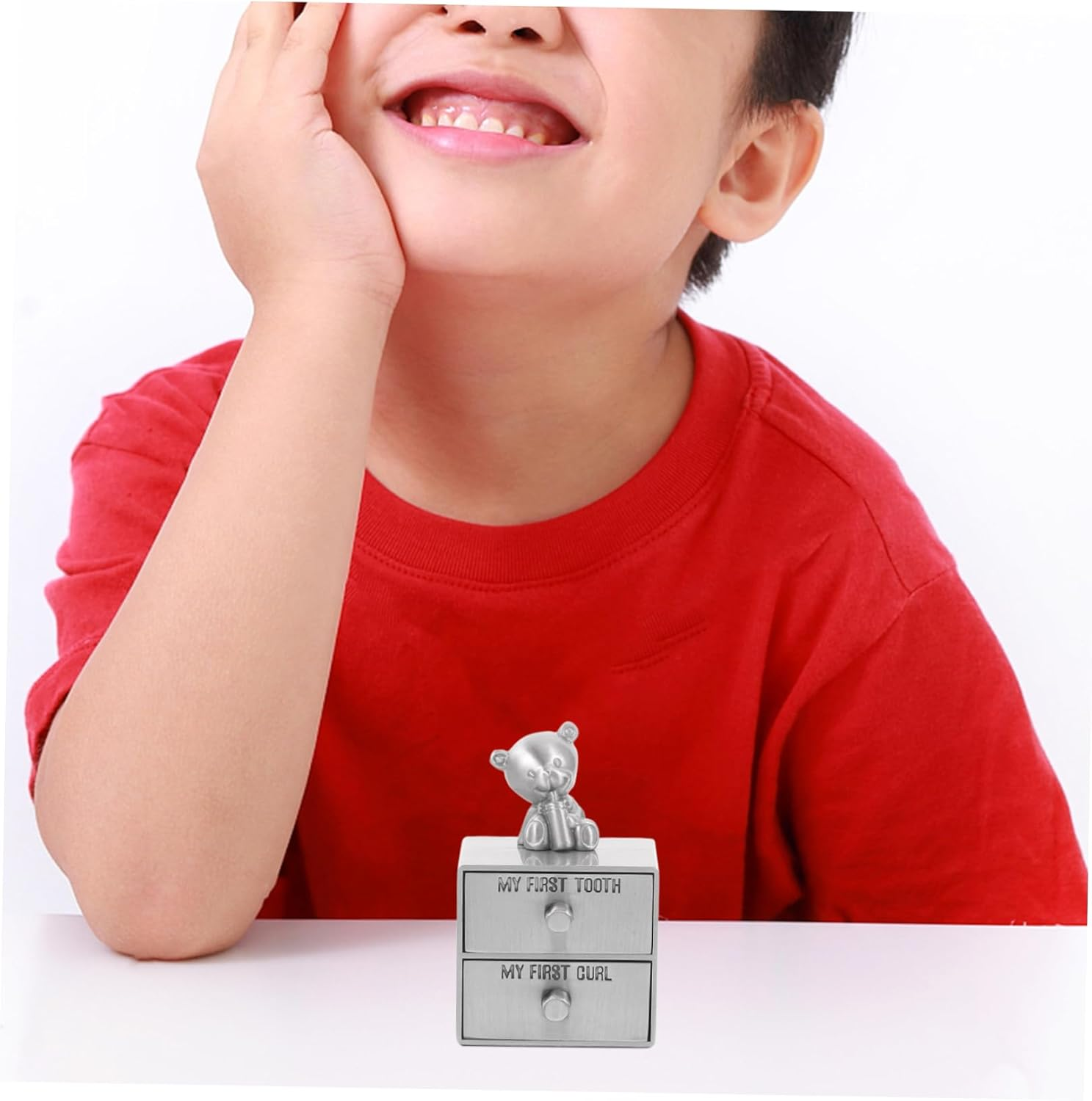 BESPORTBLE First Tooth and Fetal Hair Keepsake Box Double Metal Storage Box for Essentials