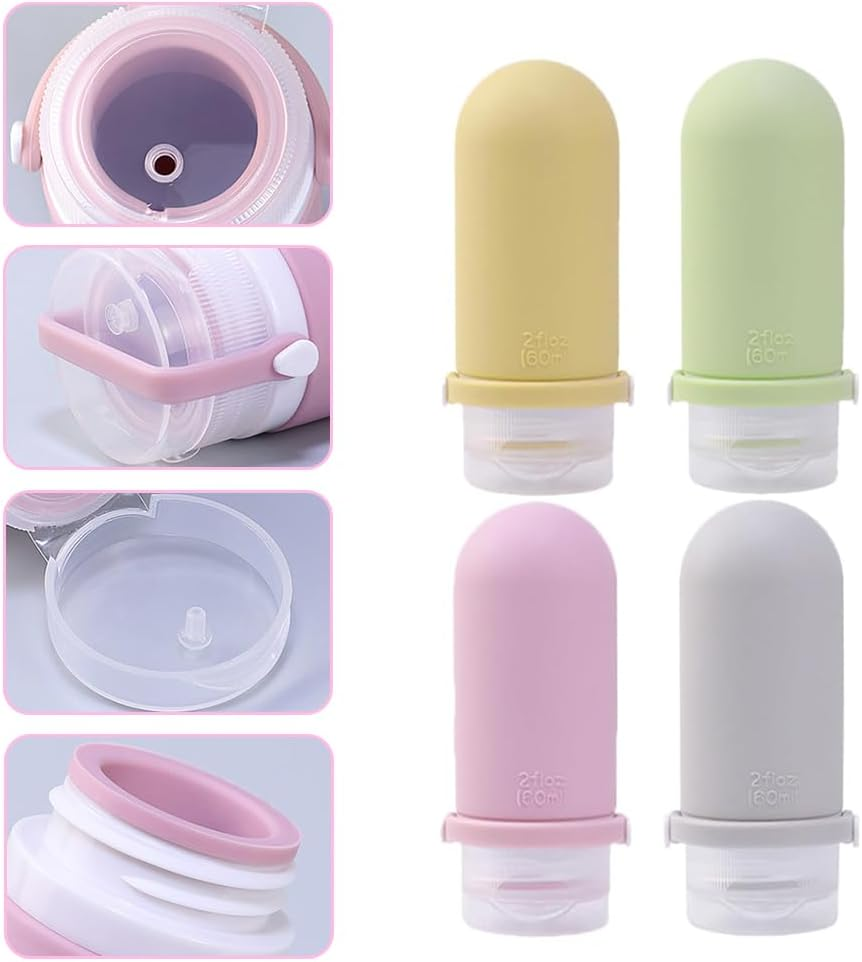 4Pcs Toiletries Liquid Bottle Storage Rack Lotion Travel Shampoo Bottles Body Lotion Conditioner Squeeze Bottles Shampoo Feeding Bottle Set Toiletry Containers for Travel image number 3