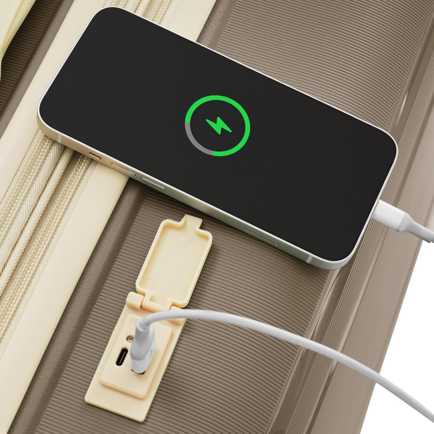 Eastvita 3 Pieces Luggage Set, Abs Hard Shell Expandable Spinner Luggage, 20/24/28 Expandable Suitcase with Usb Port, Carry on Luggage Airline Approved with Spinner Wheels for Travel, Brown2, Carry-On image number 1