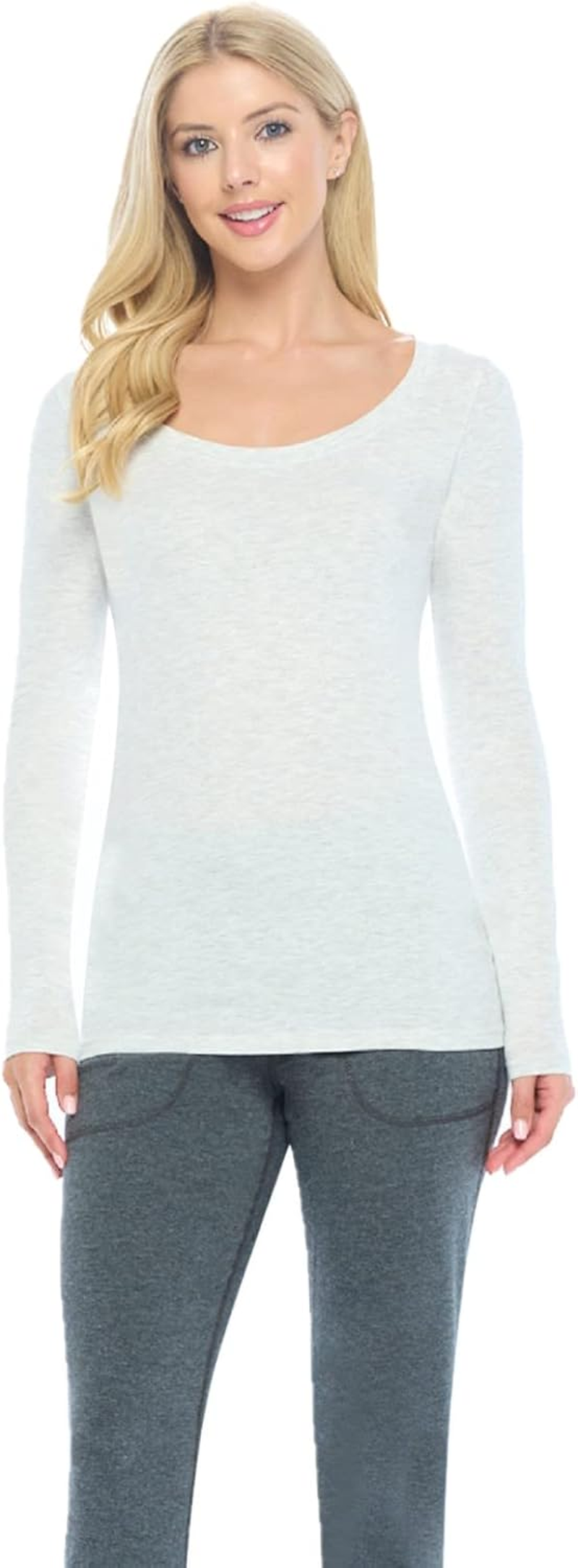 Natural Uniforms Women'S Long Sleeve Extra Wide Scoop-Neck T-Shirt under Scrub image number 6