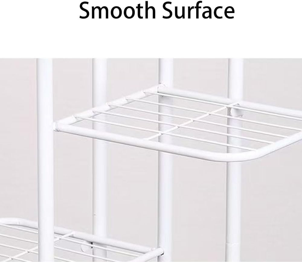 Hbluefat 4 Tier Metal Plant Stand Rack, 5 Potted Multiple Flower Pot Holder Shelf, Indoor&Outdoor Planter Display Shelves for Patio Garden, Living Room, Corner Balcony and Bedroom (White) image number 2