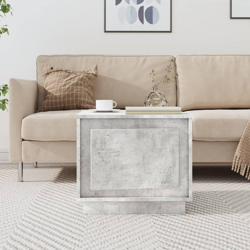 Vidaxl Modern Coffee Table in Concrete Grey - Engineered Wood Furniture with Storage - Rectangular Side Table image number 6