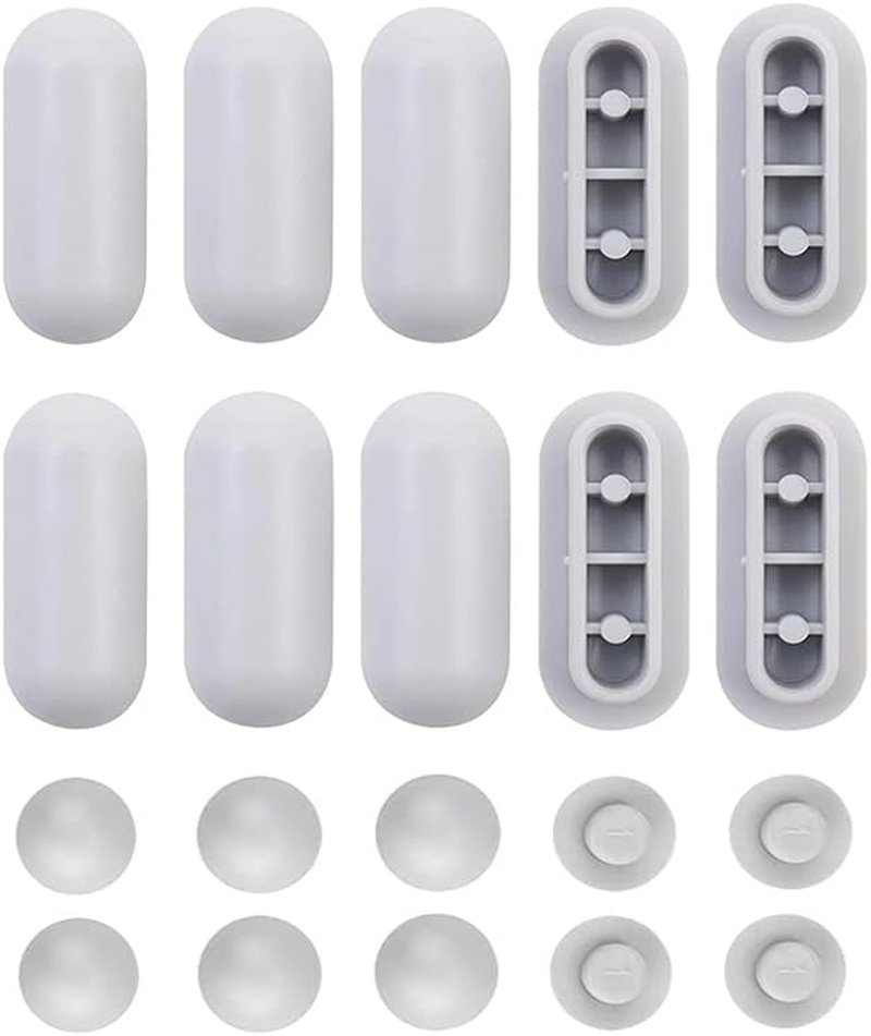 Universal Toilet Seat Bumpers Set - Anti-Noise Cushions and Buffers for Toilet Lid - 20Pcs White Pads