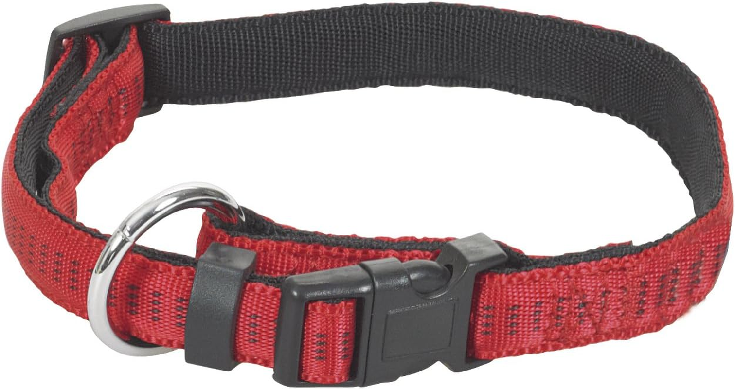 Chapuis Upholstery Tubular Adjustable Strap Nylon Padded Dog Collar Medium Width 20 Mm Length 60 Cm Red