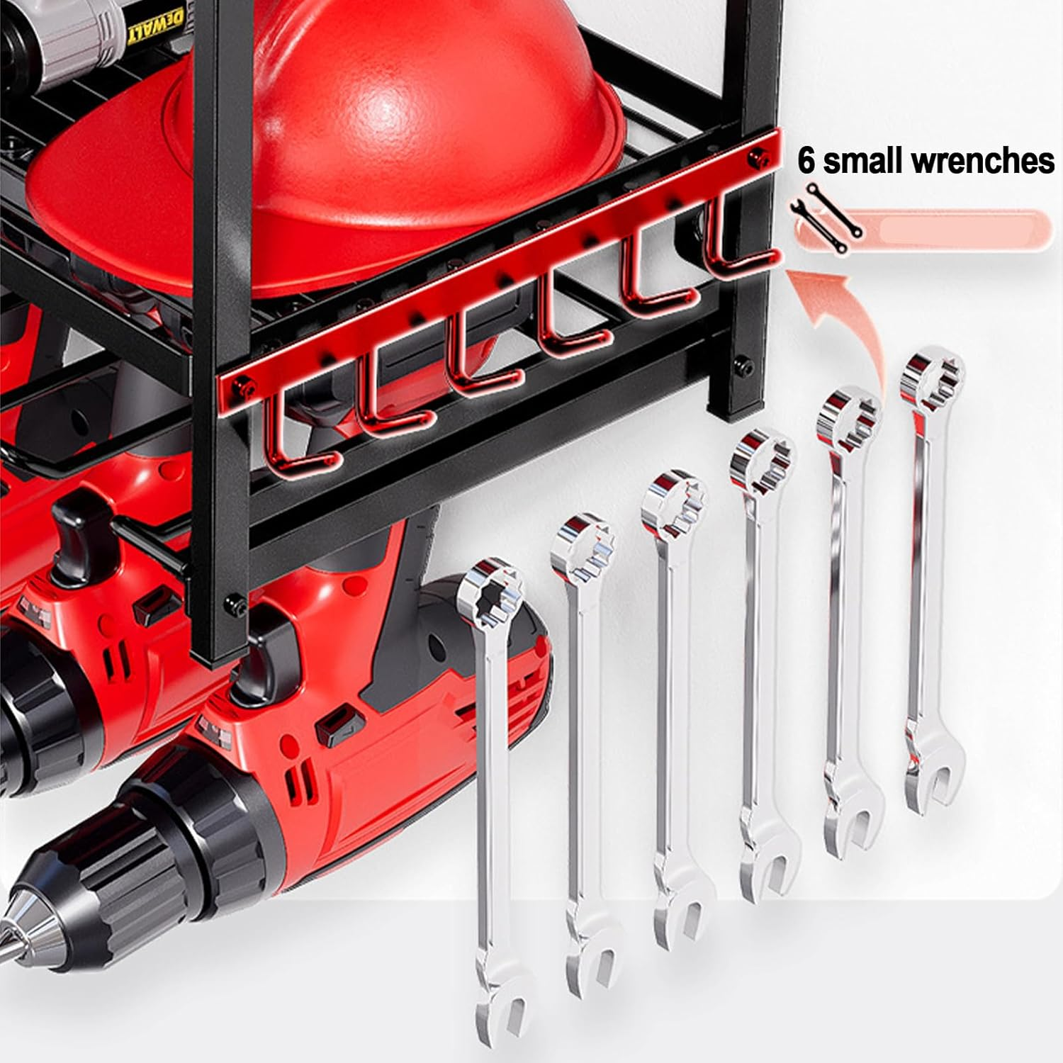 4-Layer Power Tool Organizer, Wall Mount Garage Storage, Heavy Duty Drill Holder image number 3