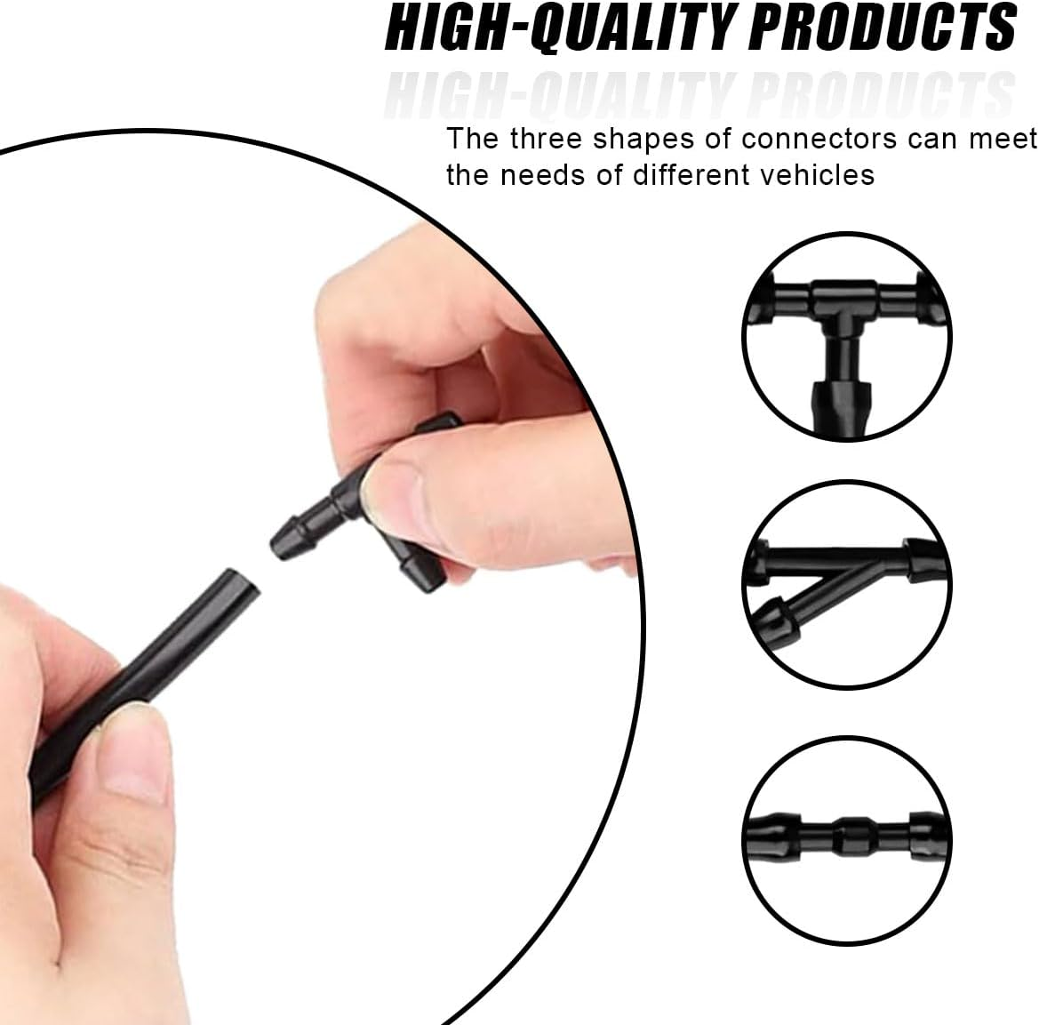 13PCS Car Windshield Washer Hose Kit, Includes 12 Hoses Connectors and 1 4M Washer Fluid Hose, Windshield Washing Tubing Repair Set for Connecting Nozzles and Car Water Pumps