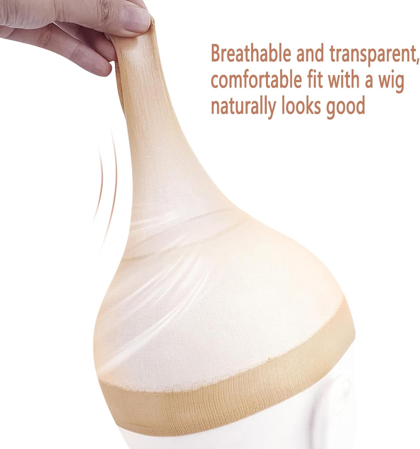 4 Pack Wig Caps - Nylon Stocking Caps in Nude | Secure Fit, Breathable | Bald Cap Alternative image number 5