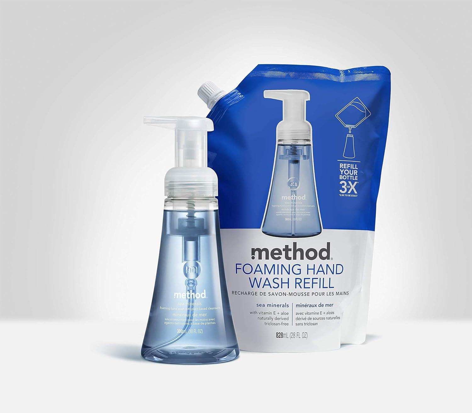 Method Foaming Hand Wash Refill Pouch, Sea Minerals, 28Oz, 3Pk image number 3