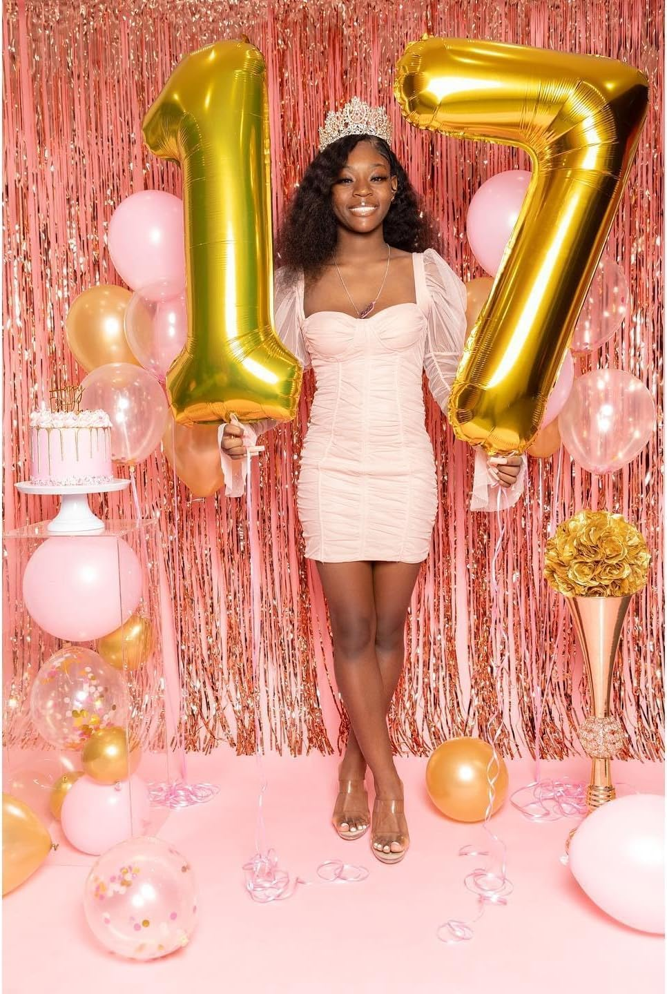 Lumjoy Gold 7 Balloon, 40 Inch Number Balloon, Gold Seven Birthday Decorations, 7Th Birthday Party Supplies, Gold Number 7 Balloon for Toddler and Kids Celebrations image number 1