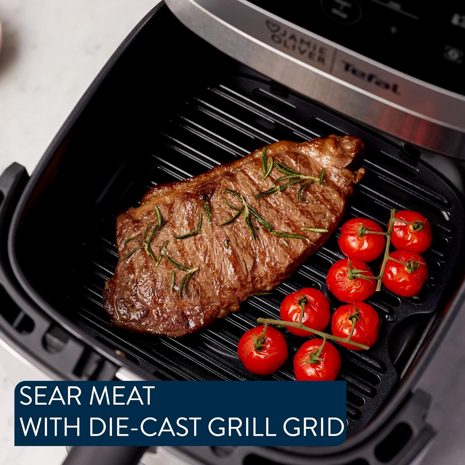 Jamie Oliver by Tefal Quiet & Easy Air Fryer EY55JD, Detachable Front, Silent, Jamie Oliver, Healthy Meals, Dishwasher Safe, Programmable image number 4