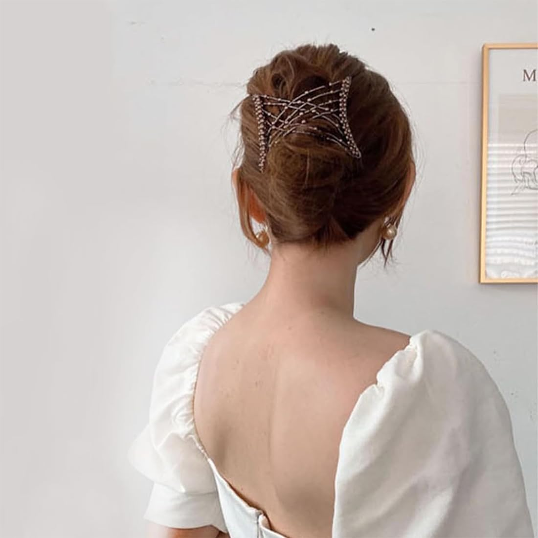 WKRTDY 2 X Magic Hair Comb with Elastic Beads and Double Clips, Elegant Hair Clips for Women, Practical and Trendy Accessories, Ideal DIY Hair Styling Accessories for Women and Girls