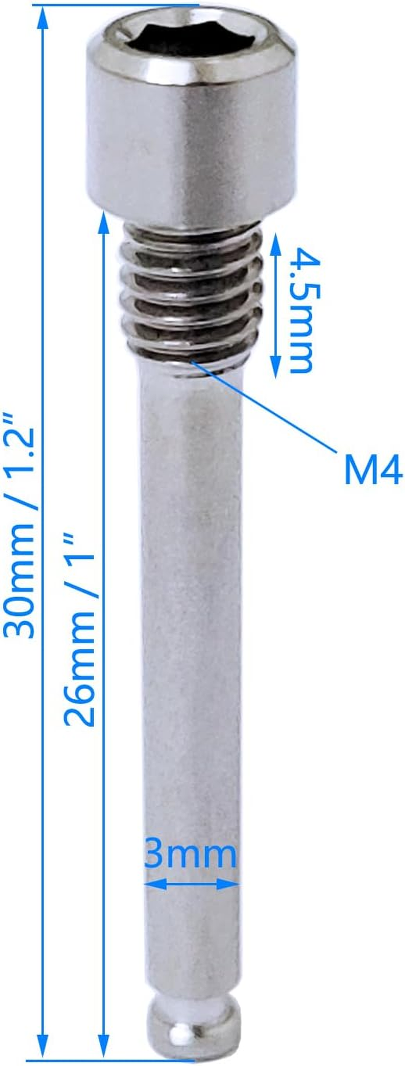 4 Sets Bicycle Titanium Alloy Pin Caliper Screws Brake Pad Bolt M4 Disc Brake Caliper Bolt with Clips Compatible with Shimano image number 2