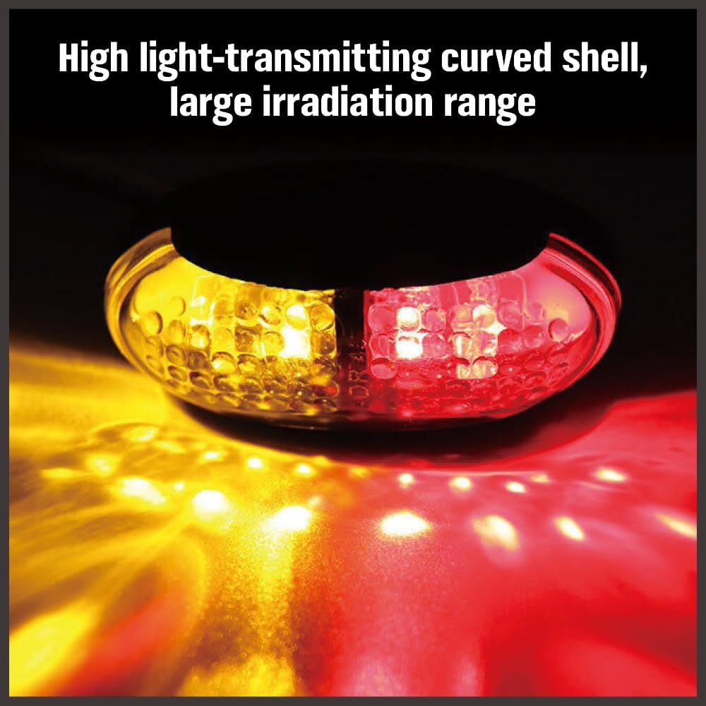 HORUSDY 10-Pack Side Marker Lights Kit - IP67 Waterproof 4-LED Clearance Lights, 10-30V Voltage, Two-Color (Amber & Red) for Trucks, Trailers, Rvs image number 6