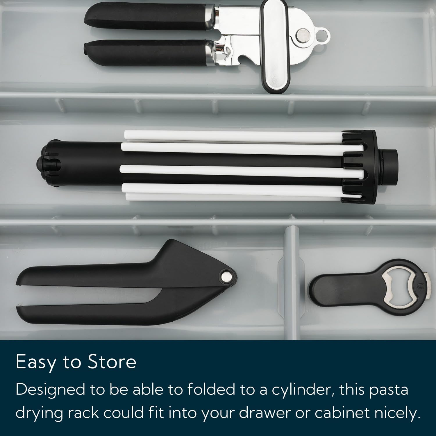 KITCHENDAO Collapsible Pasta Drying Rack, Easy Storage, Quick Set Up, Foldable Pasta Dryer Rack, Fresh Spaghetti Noodle Tree Stand Hanger, Detachable for Easy Cleaning, Rotatable Arms, Hold up to 5Lbs image number 6