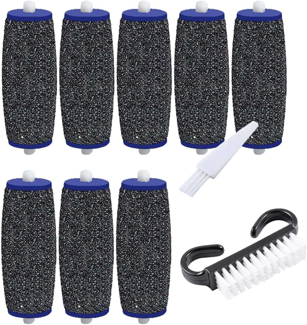 8 Pack Extra Coarse Replacement Rollers for Amope Pedi Refills Electronic Perfect Foot File Pedi Hard Skin Remover Refills Include 1 Nail Brush 1 Clean Brush image number 5