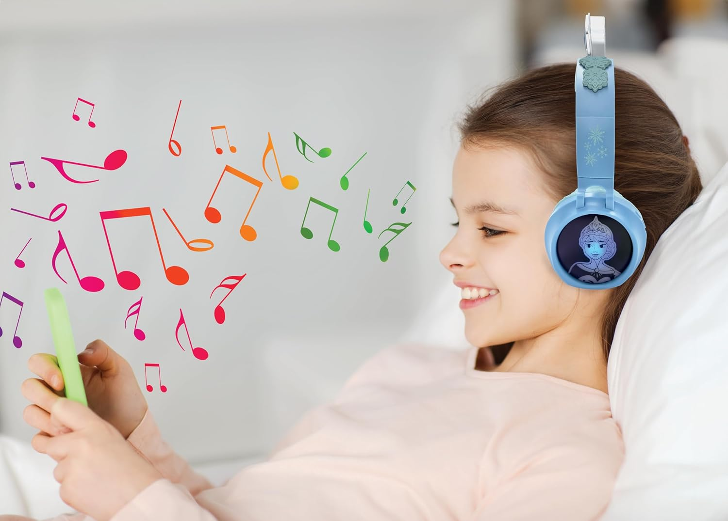 Lexibook, Frozen 2-1 Wireless Wired Headphones with Princess Tiara, High Sound Quality up to 85Db, Light Effects, Foldable, Adjustable, Rechargeable, HPBT015FZLXB image number 4