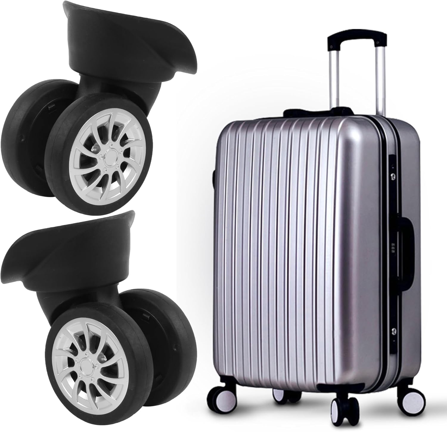 BQLZR Replacement Luggage Wheel Plastic Roller 3.66 Inch W299 Left Right Pack of 2 image number 4