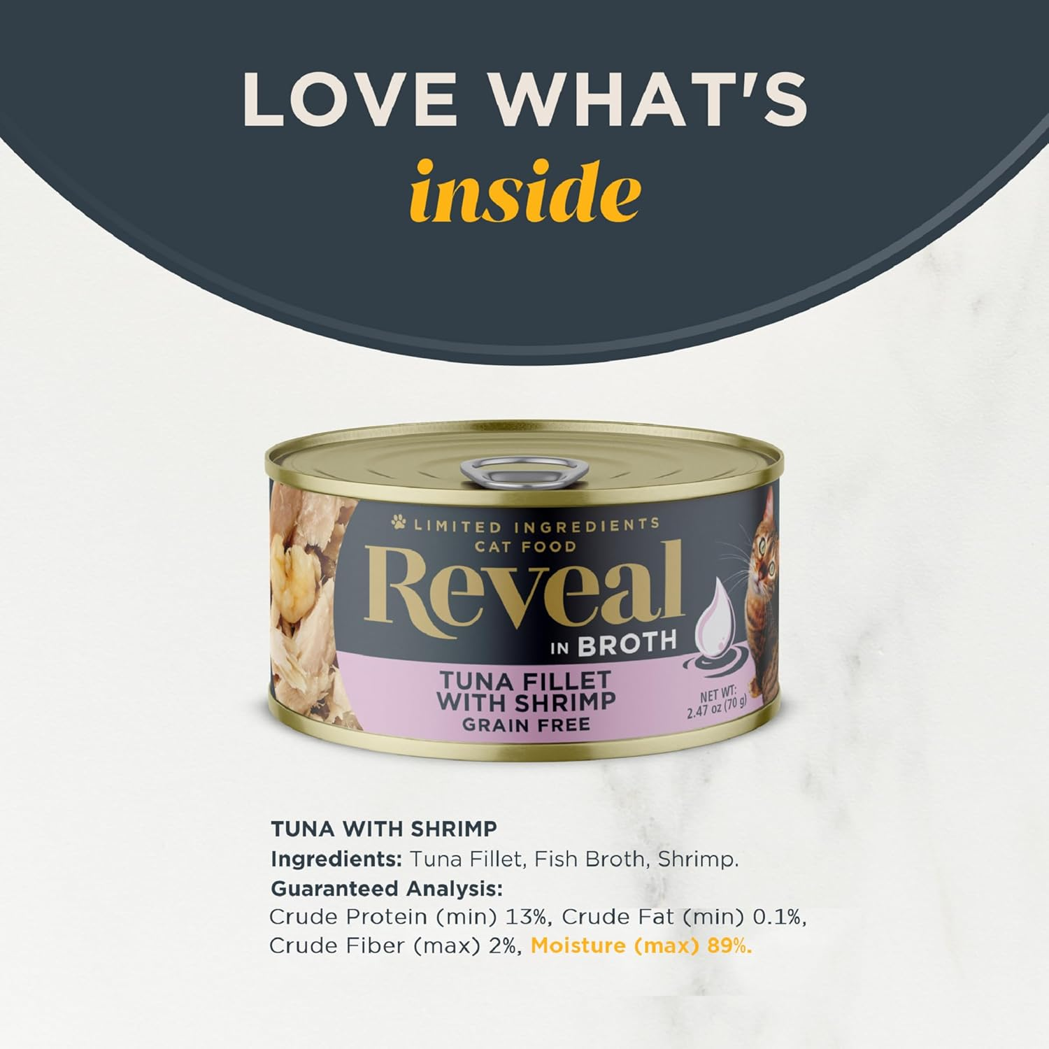 Reveal Tuna with Shrimp in Broth 24X70G Tin