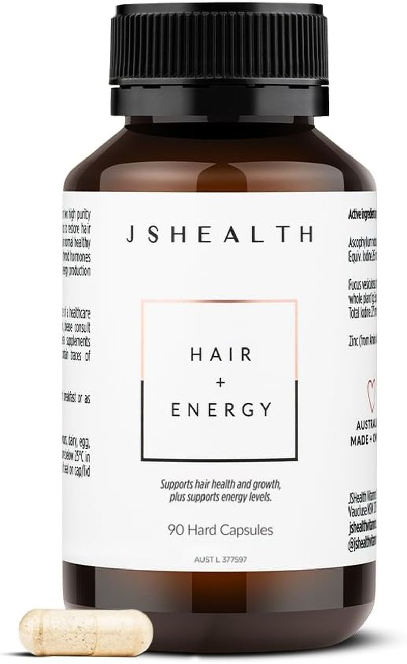 Jshealth Vitamins Hair and Energy Formula | for Women and Men | Zinc and Iodine Supplements | (90 Capsules) image number 2