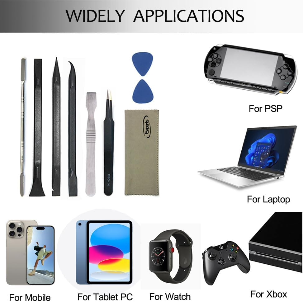 Ewparts 9 in 1 Mobile Opening Tool Kit Electronics, Smartphone, Computer & Tablet Repair Kit Opening Tool image number 5