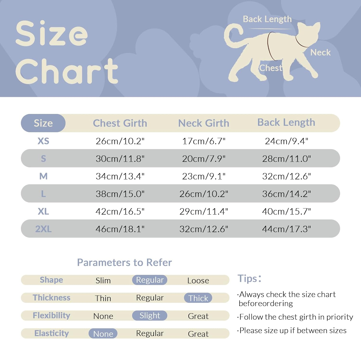 Sphynx Winter Coat for Cats, Hairless Cat Clothes, Fleece, Turtleneck Sweater (Blue, 2XL) image number 5