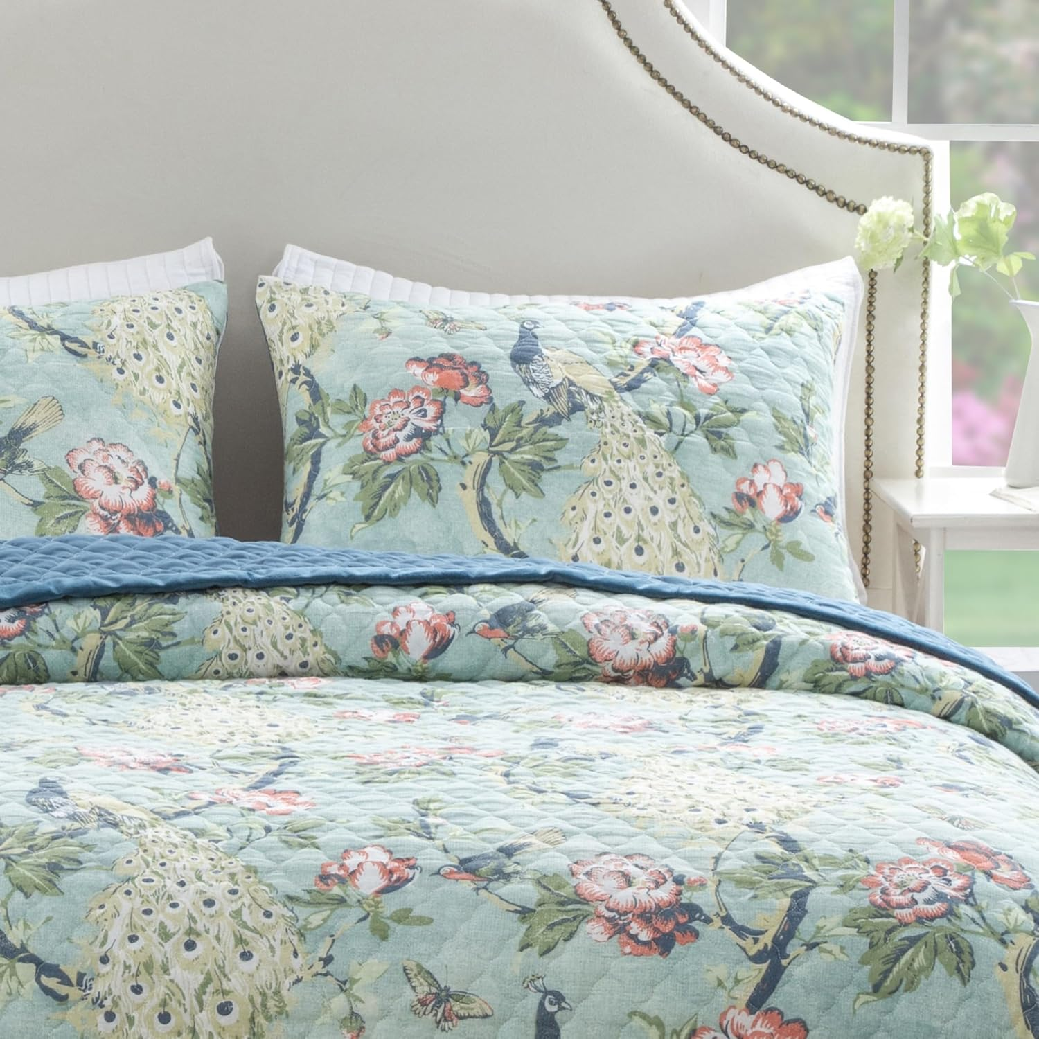 Greenland Home Pavona Enchanted Garden Quilted Pillow Sham, Standard 20X26-Inch image number 2