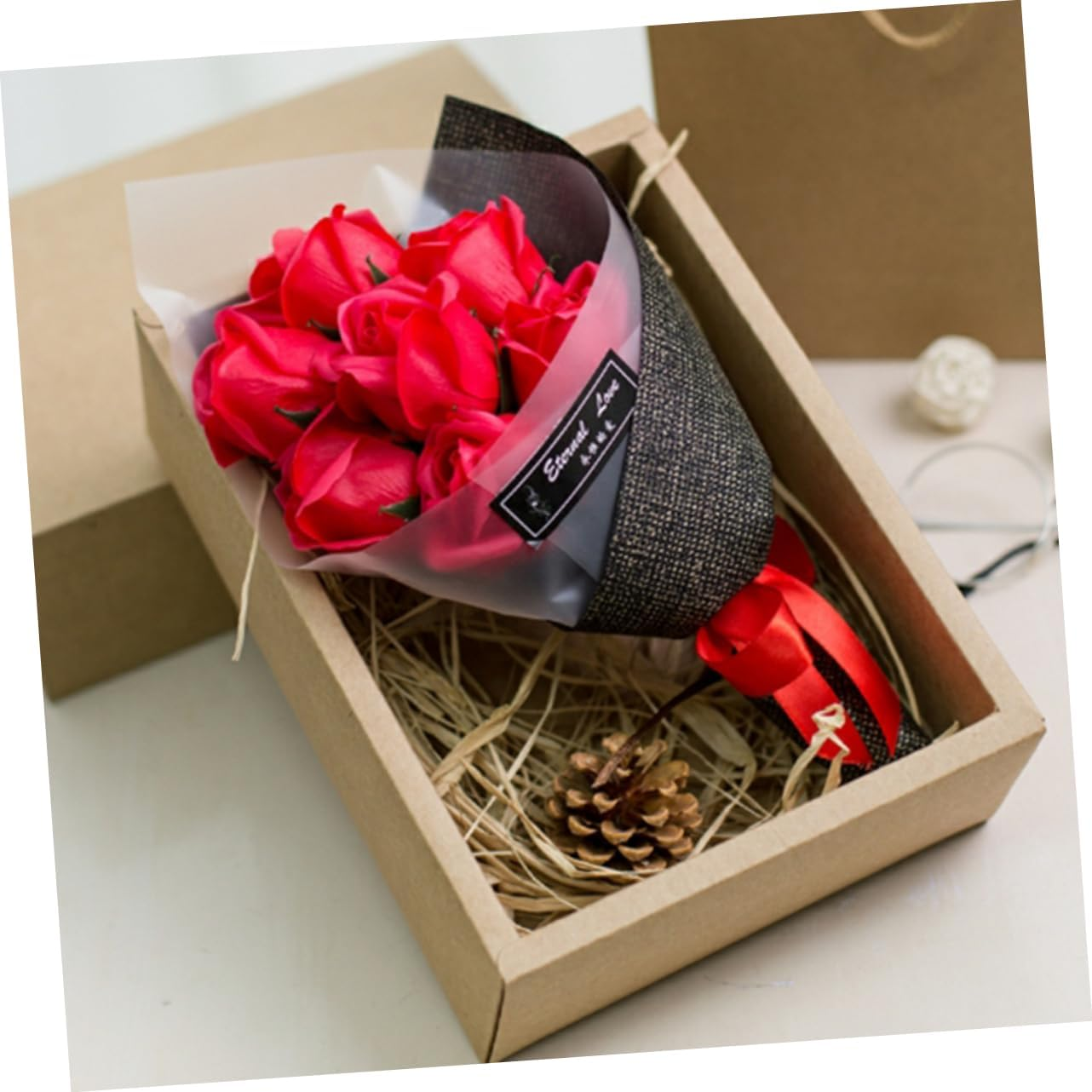 Alipis Unique Soap Bouquet Present Box Present Mother'S Day Birthday Anniversary Home Decor image number 5