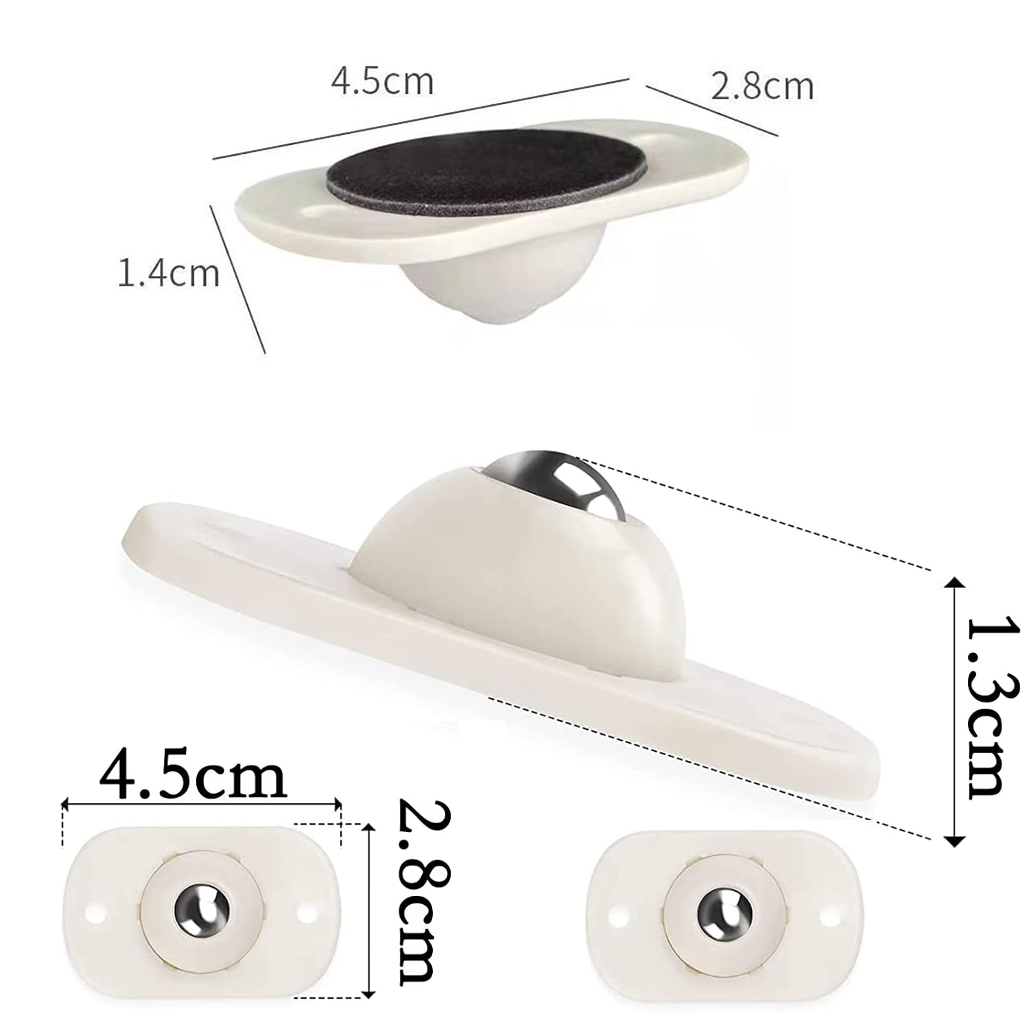 20 Pcs Mini Swivel Casters Wheels,360 Degree Rotating Casters,Self Adhesive Caster Wheels for Furniture Storage Boxes,Bearing Ball Transfer Wheels image number 2