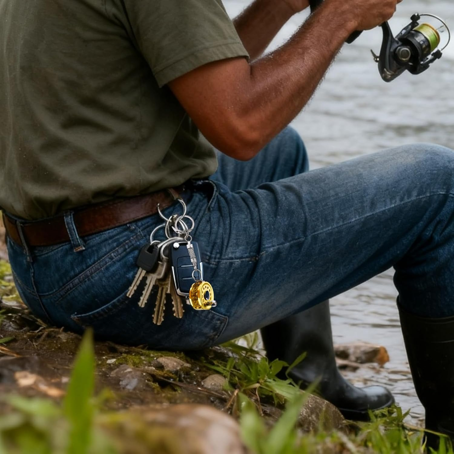 Nkmifeg Bag Charm,Fishing Reel Pendant - Mini Backpack Keychain Bag Charm | for Purse Luggage Phone Wallet Handbag Car Office Travel Party Home School Angler Women Men Kids - C image number 5