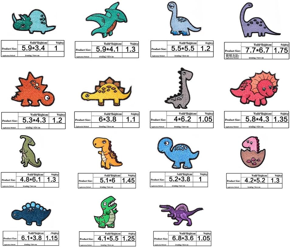 15 Pcs Little Dinosaur Embroidered Sew On/Iron on Patch Colour Fabric Crafts Cute Styles Emblem Patches for T-Shirt,Backpacks,Clothes,Jeans,Jacket,Vest,Hats,Sewing Applique DIY Decoration Accessor image number 5