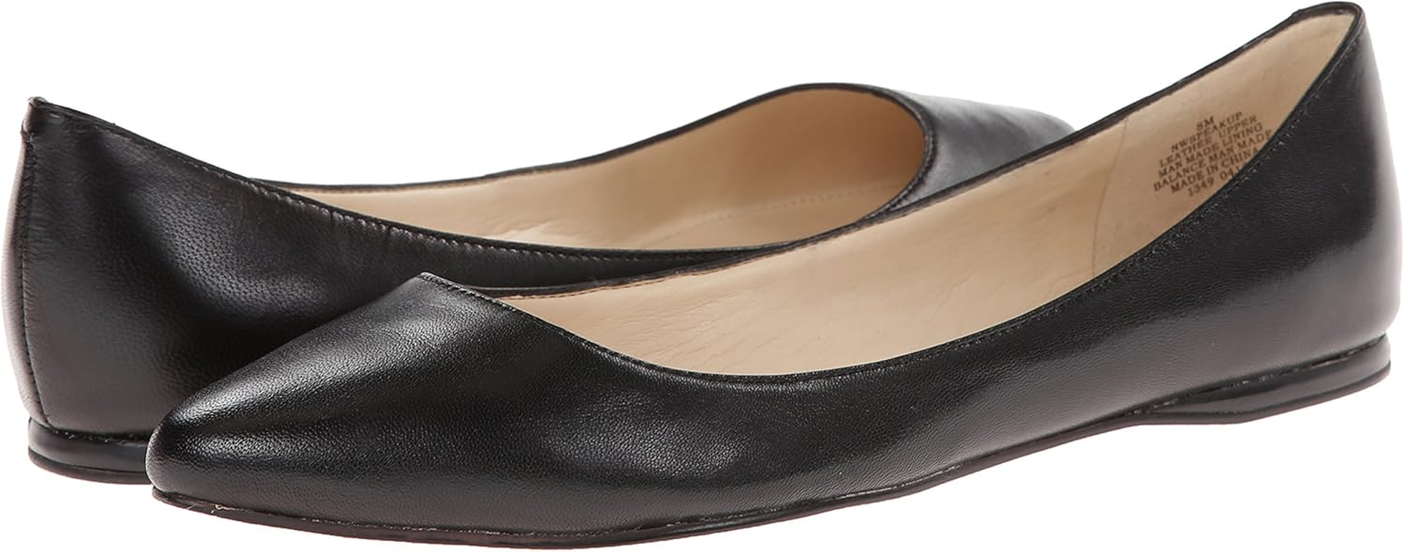 NINE WEST Womens Speakup Pointy Toe Slip on Ballet Flat, Black, 7.5 image number 5