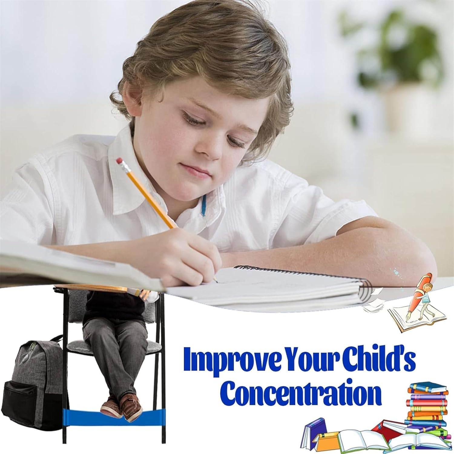 12PCS Chair Bouncy Bands for Kids with Fidgety Feet, Alternative Seating in Classrooms Office Home, Tool for Kids with Sensory ADHD ADD Autism and Sensory Needs, Exercise Workout Bands for Adult image number 3