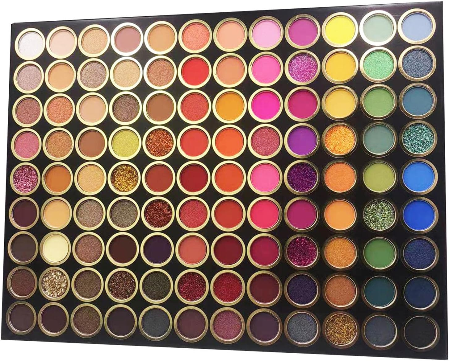 Highly Pigmented 108 Colors Eyeshadow Palette Velvet Texture Pearlescent Waterproof Sweatproof Glitter Warm Mild for Party image number 3