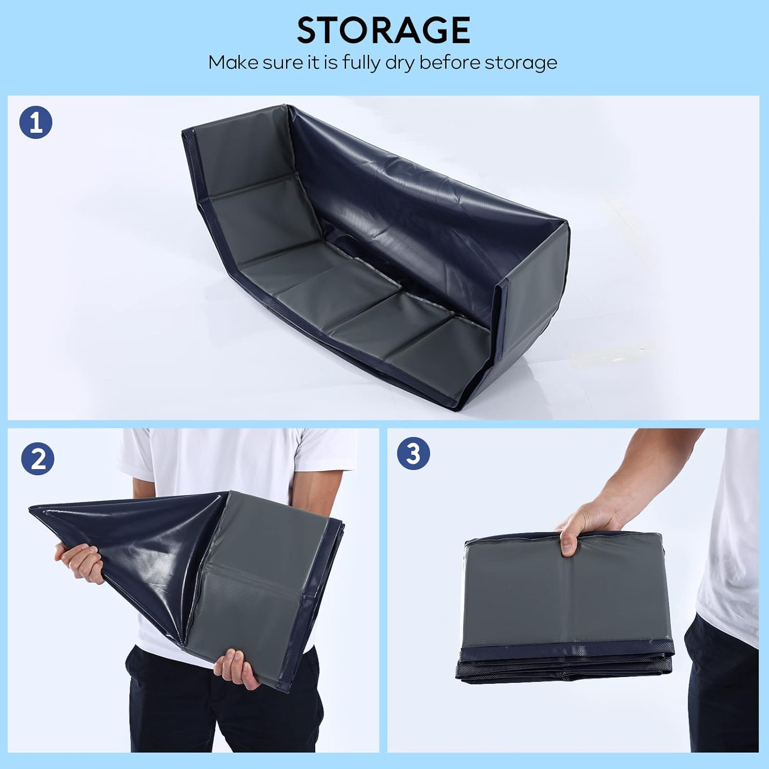 Dog Pool - Dog Pools for Large Dogs, Pet Pool Hard Plastic, Foldable Pool for Dogs Cats and Kids (63Inch.D X 12Inch.H, Grey) image number 3