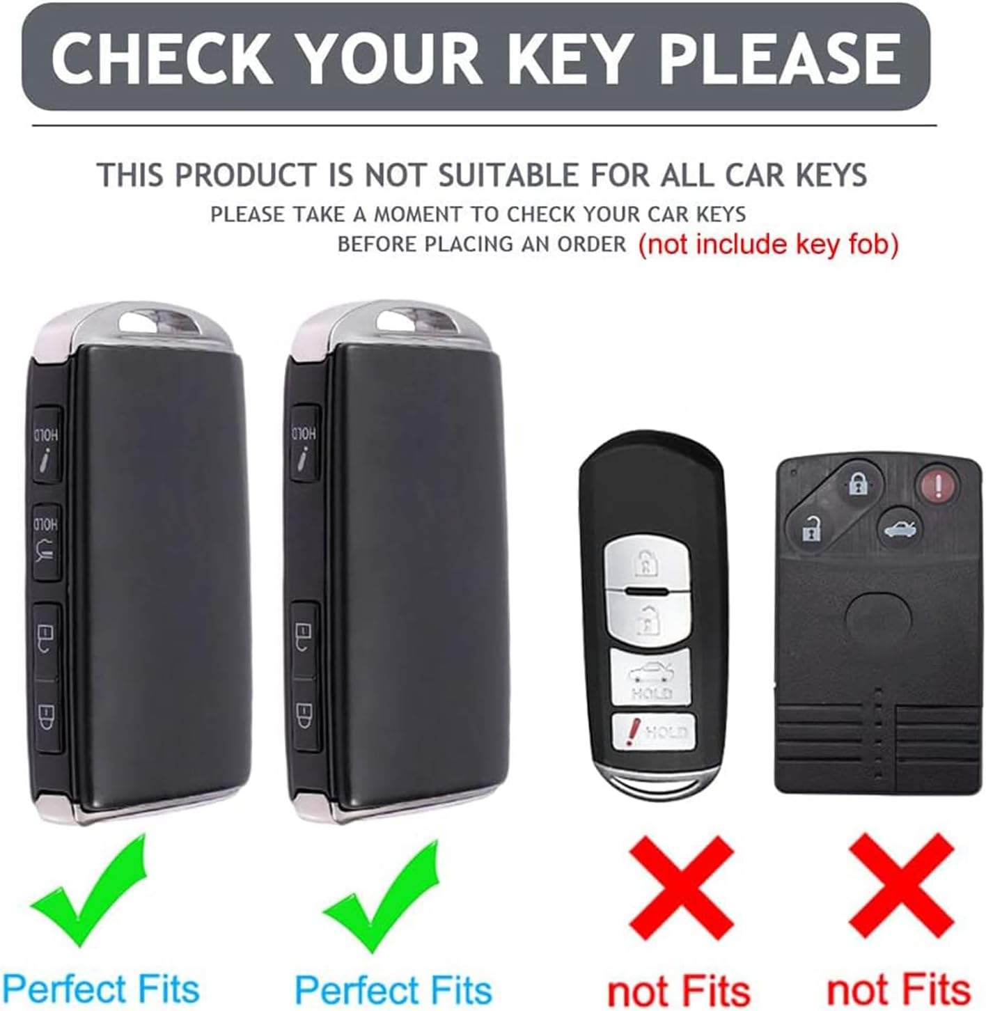 AULESSE TPU Remote Key Fob Cover Case for Ma-Zda 3 6 CX-4 CX-5 CX-8 CX-9 CX-12 CX-30 Alexa Miata 4 Buttons Gold Edged Smart Key Fob Cover Case (Black) image number 2