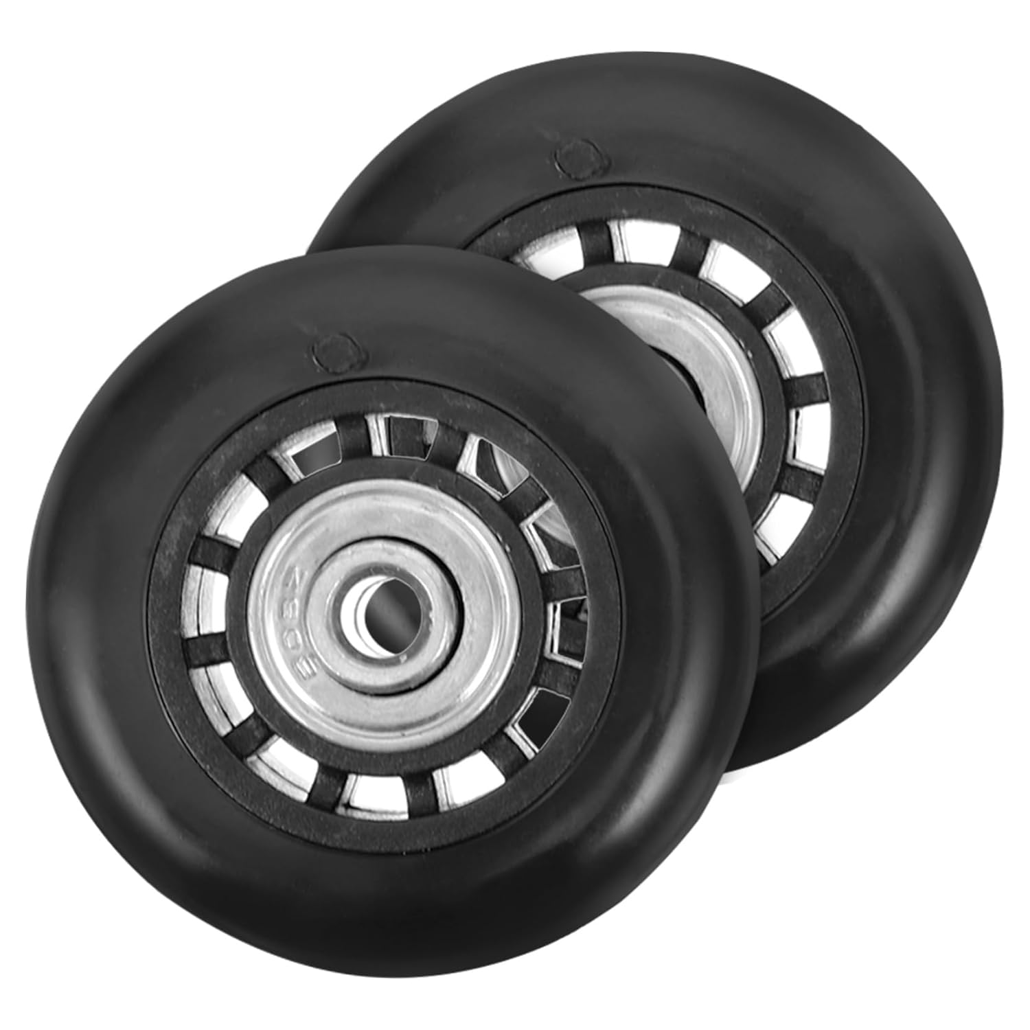 CHILDWEET 2Pcs Luggage Wheels Replacement Kit Metal Bearing Shaft 60X23Mm Swivel Caster Wheels for Suitcase Travel Bag Universal Repair Accessories image number 1