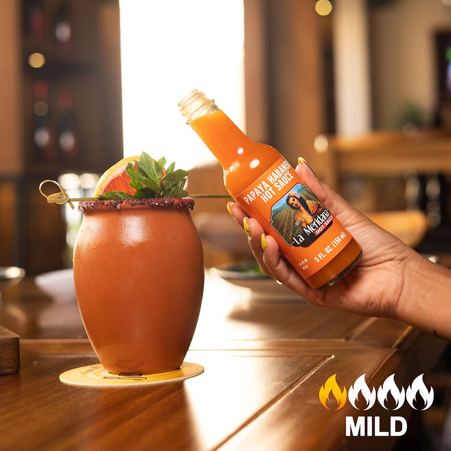 La Meridana Papaya Habanero Hot Sauce 150 Ml image number 6