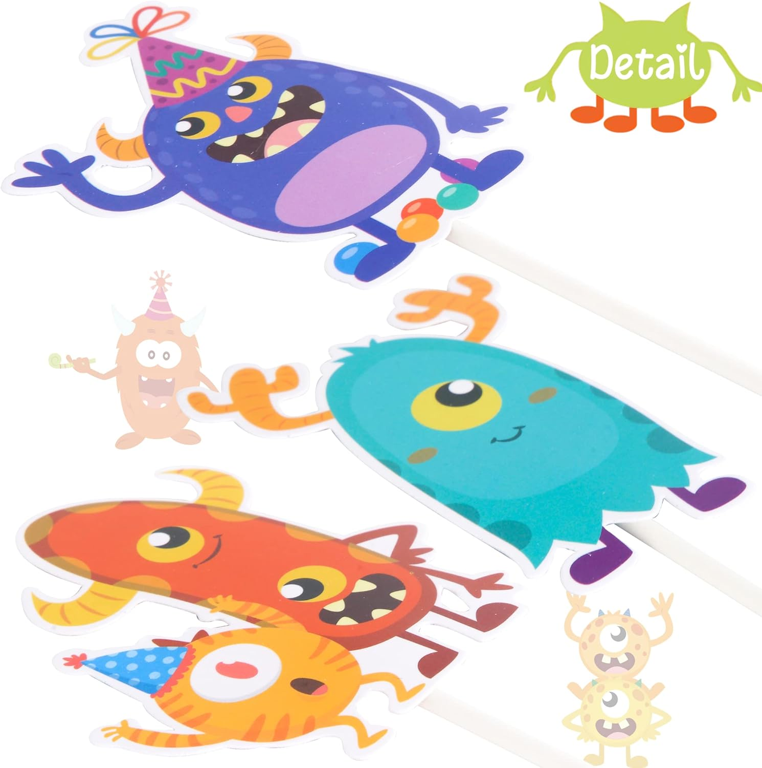 36 Pack Little Monsters Cupcake Decorating Little Monsters Party Decorations Cute Cupcakes Decorating Monsters Themed Birthday Party Supplies&hellip; image number 6