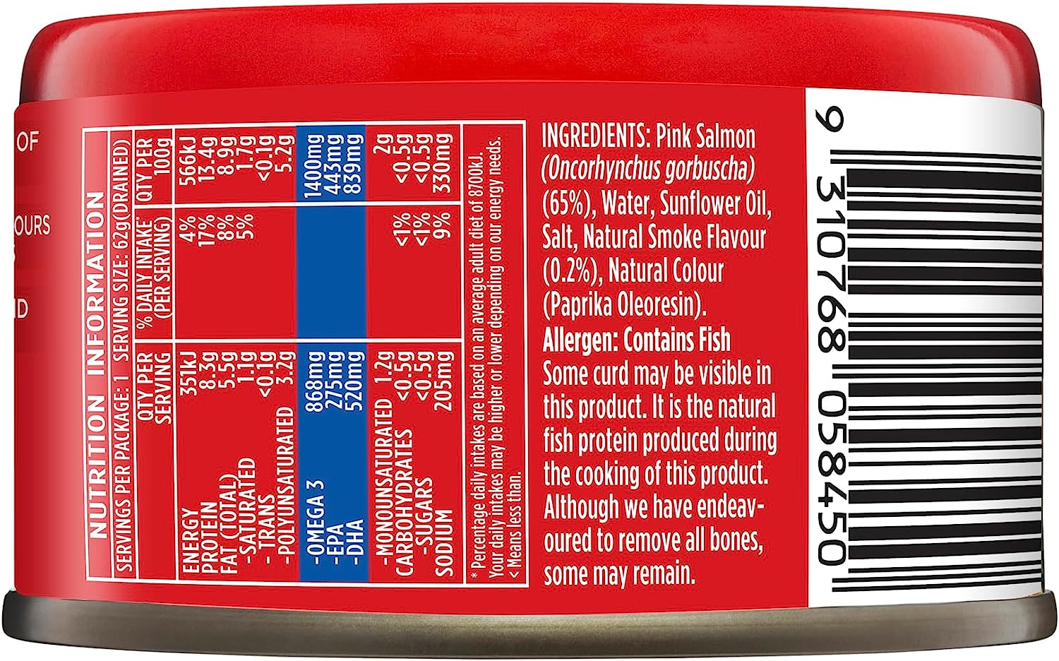 Safcol Australia SAFCOL Premium Salmon Naturally Smoked 95G Can, 12 Pack, 1 X 1.14 Kg image number 2