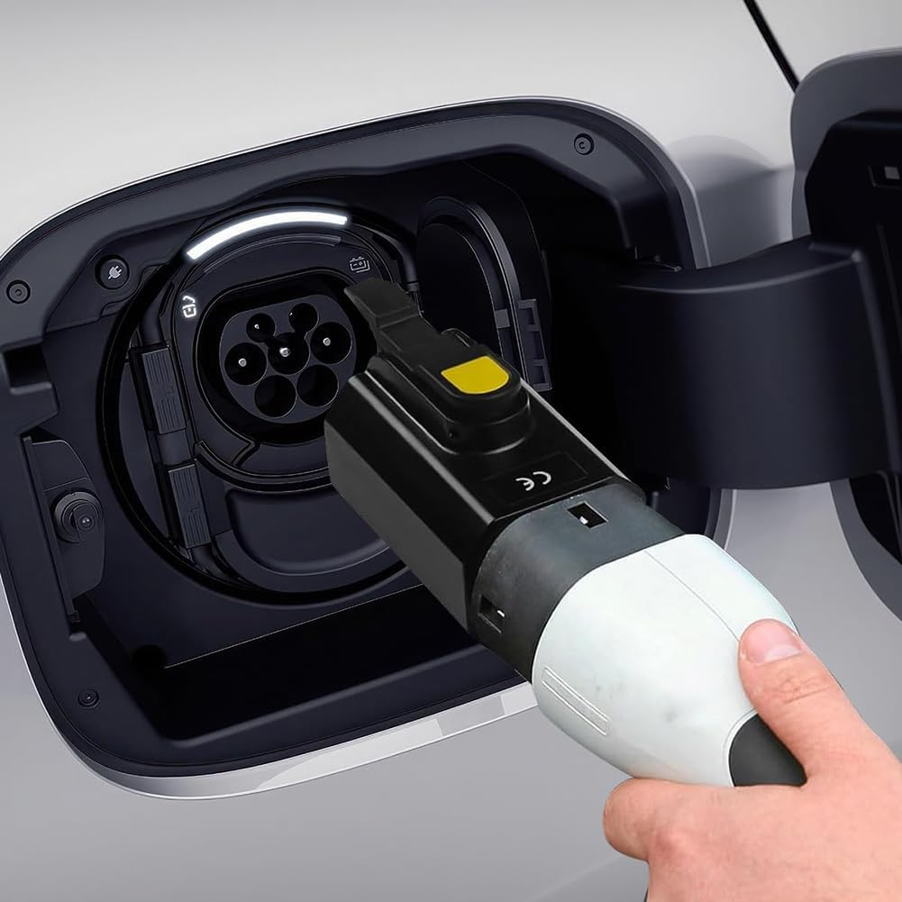 Helanzer EV Charging Adapter Type 2 to Type 1, IEC 62196 to SAE J1772 EV Adapter for Electric Vehicle Charging Cable with Anti-Theft Clip, IP54, 32A image number 4