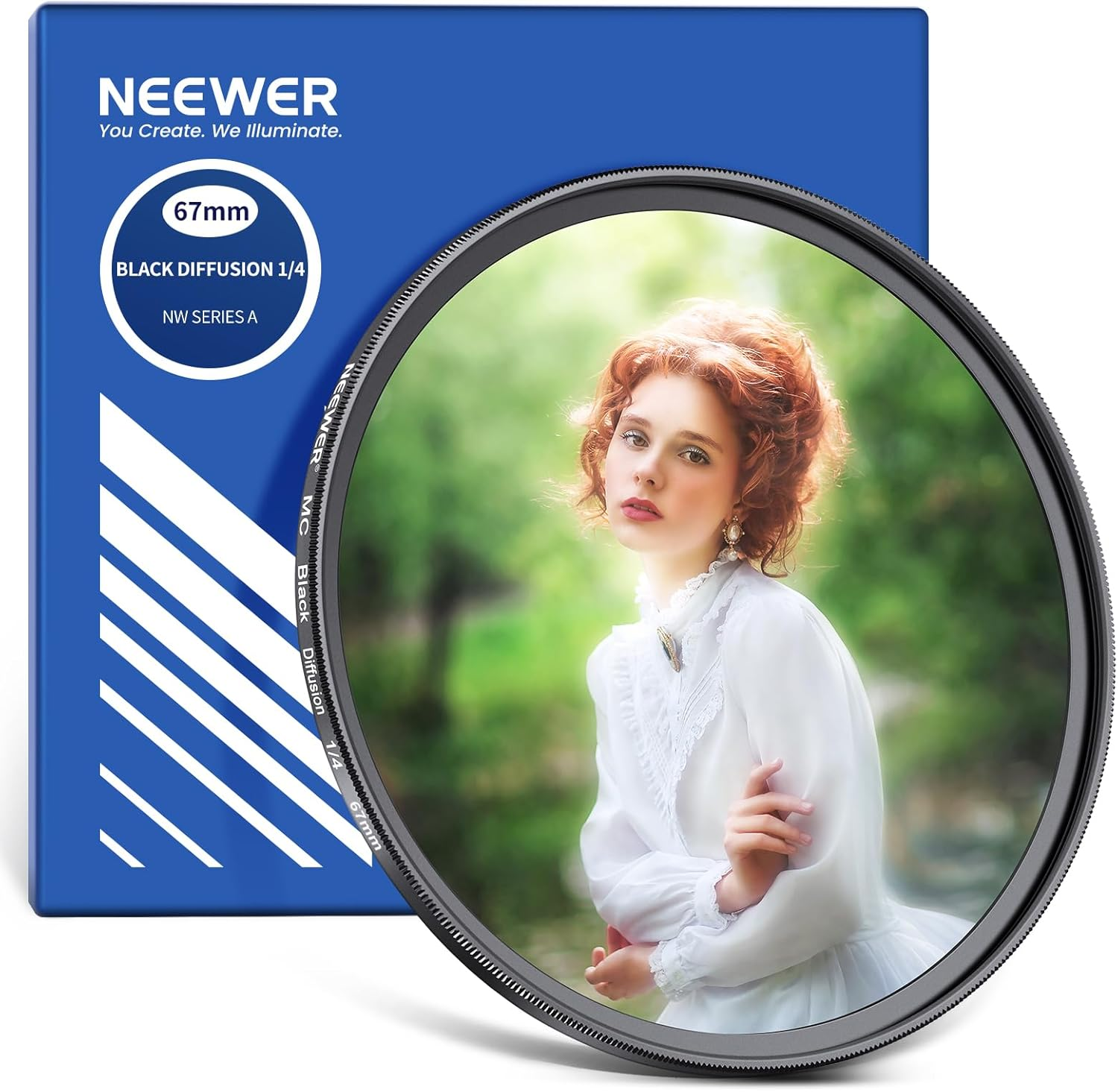 NEEWER 67Mm Black Diffusion 1/4 Filter Dreamy Soft Cinematic Effect Filter Ultra Slim Water Repellent Scratch Resistant Optical Glass Multiple Nano Coatings for Video/Vlog/Portrait Photography image number 3