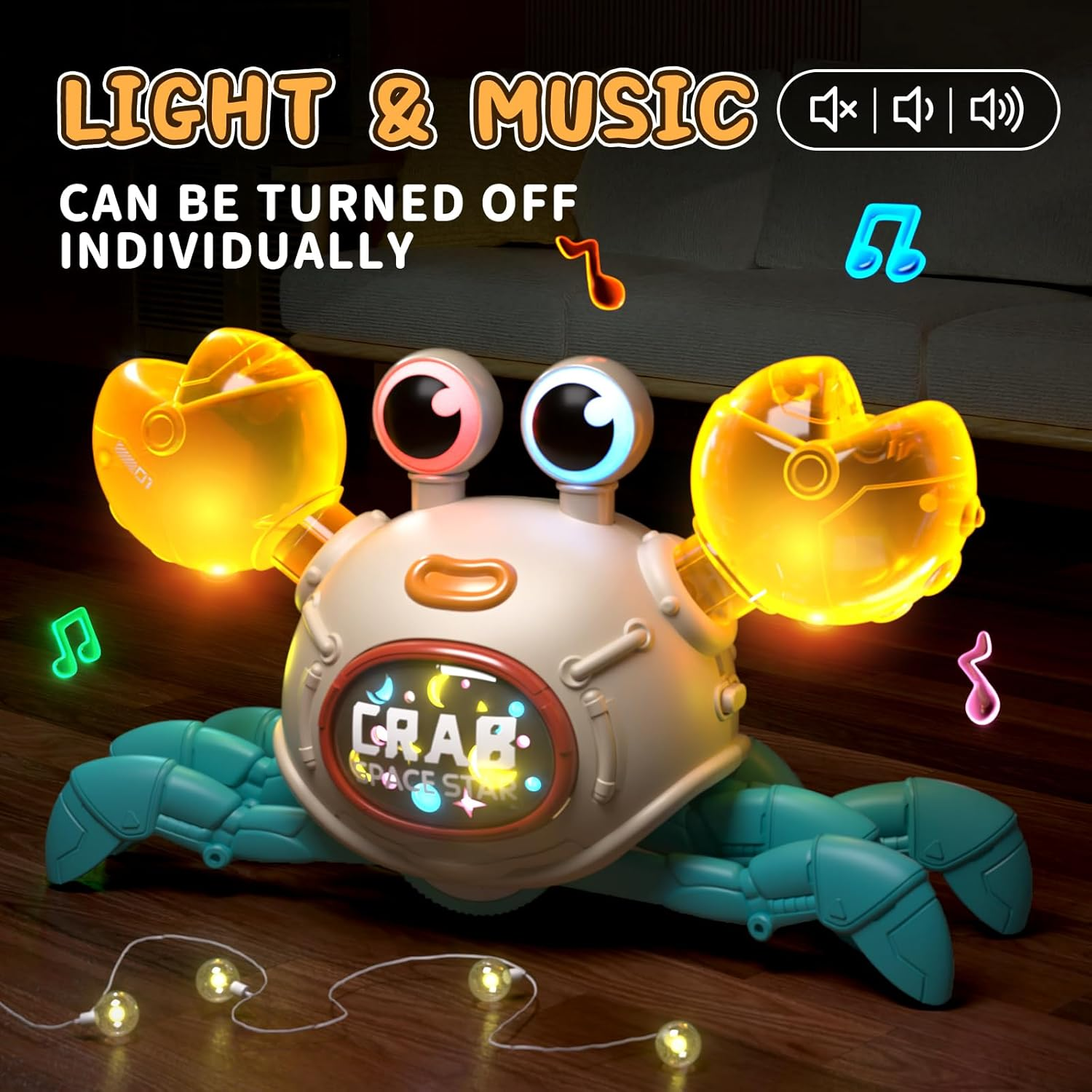 Uregoio Crawling Crab Baby Toy, Remote Control Dancing Crab with Light & Music, Baby Toys for 3 4 5 6 7 8 9 10 11 12 Months, Learning Crawl Walking Toddlers 6-12 Boys Girls image number 5