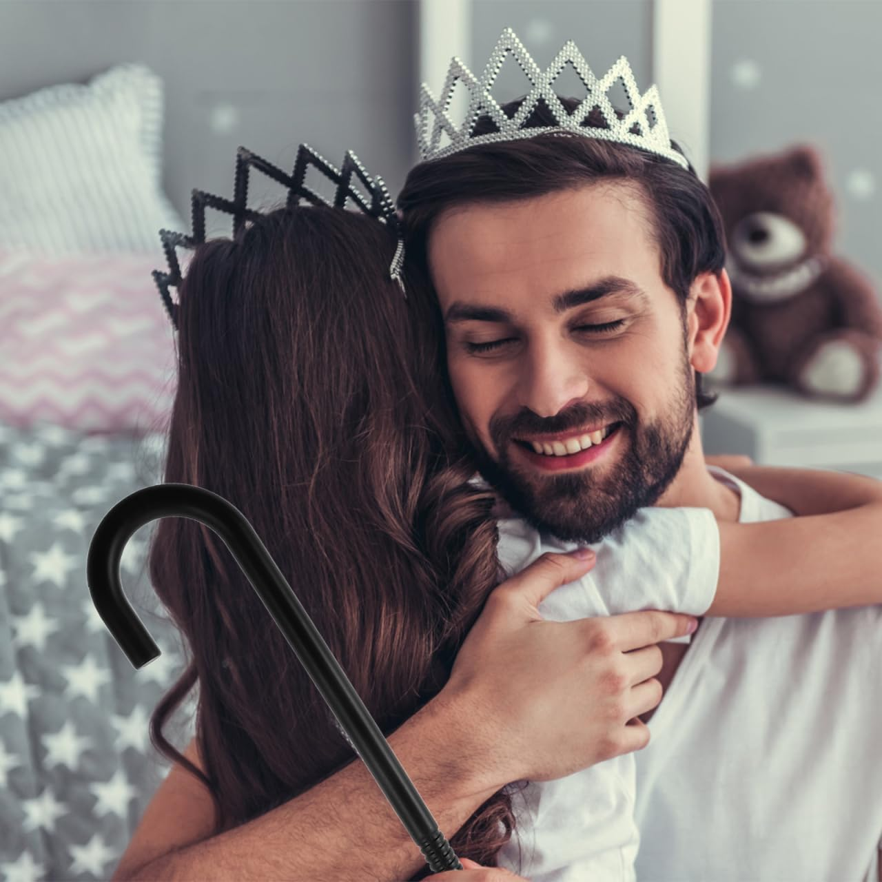 Housoutil Halloween Grandpa Retro Prop Cane, Costume Walking Stick, Cosplay Stage Performance Prop, Black Plastic Decorative Walking Stick, 76 Cm image number 3