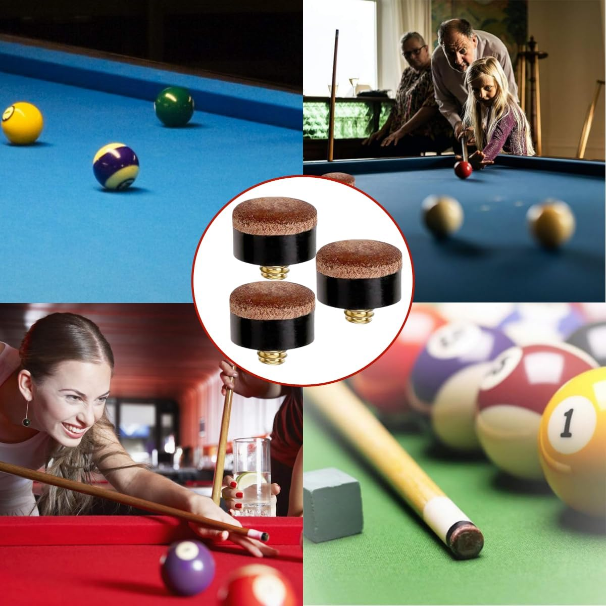 22 PCS the Screw Has a Leather Head,Replacement Parts,10 Mm Cue Tips,Pool Cue Tips Hard Leather Screw-On Tips for Pool Cues and Snooker image number 2
