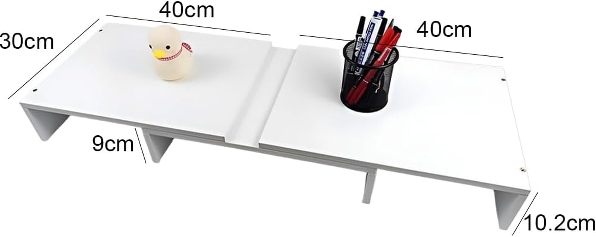 HHWRT Desk Monitor Stand with Drawer, Adjustable Length and Angle, Desktop Organizer Stand, Dual Monitor Stand Riser, Ergonomic Computer Screen Riser for Home and Office Desk Organization image number 3