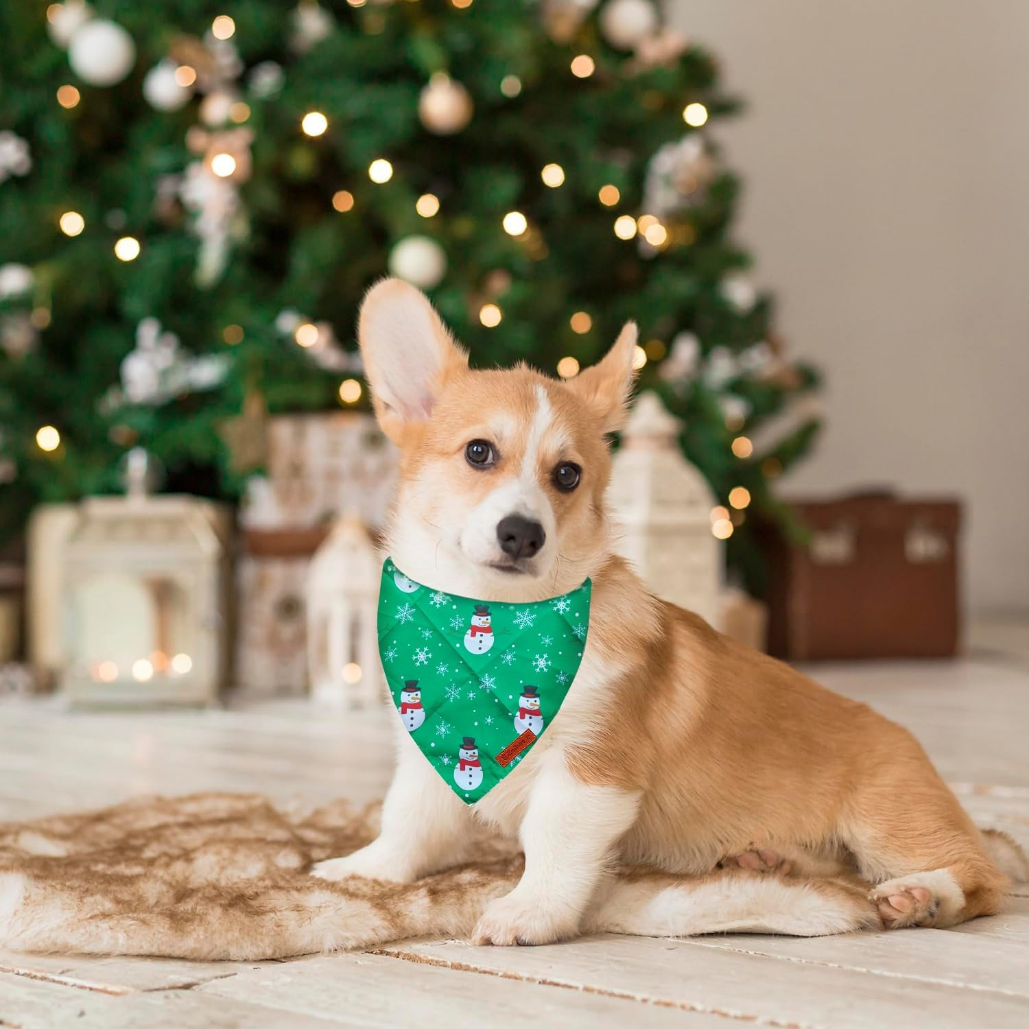 Christmas Dog Bandanas, 3 Pack Christmas Tree and Santa Claus Dog Scarf for Boy and Girl, Premium Durable Fabric, Holiday Bandana for Small Medium Large Dogs image number 6