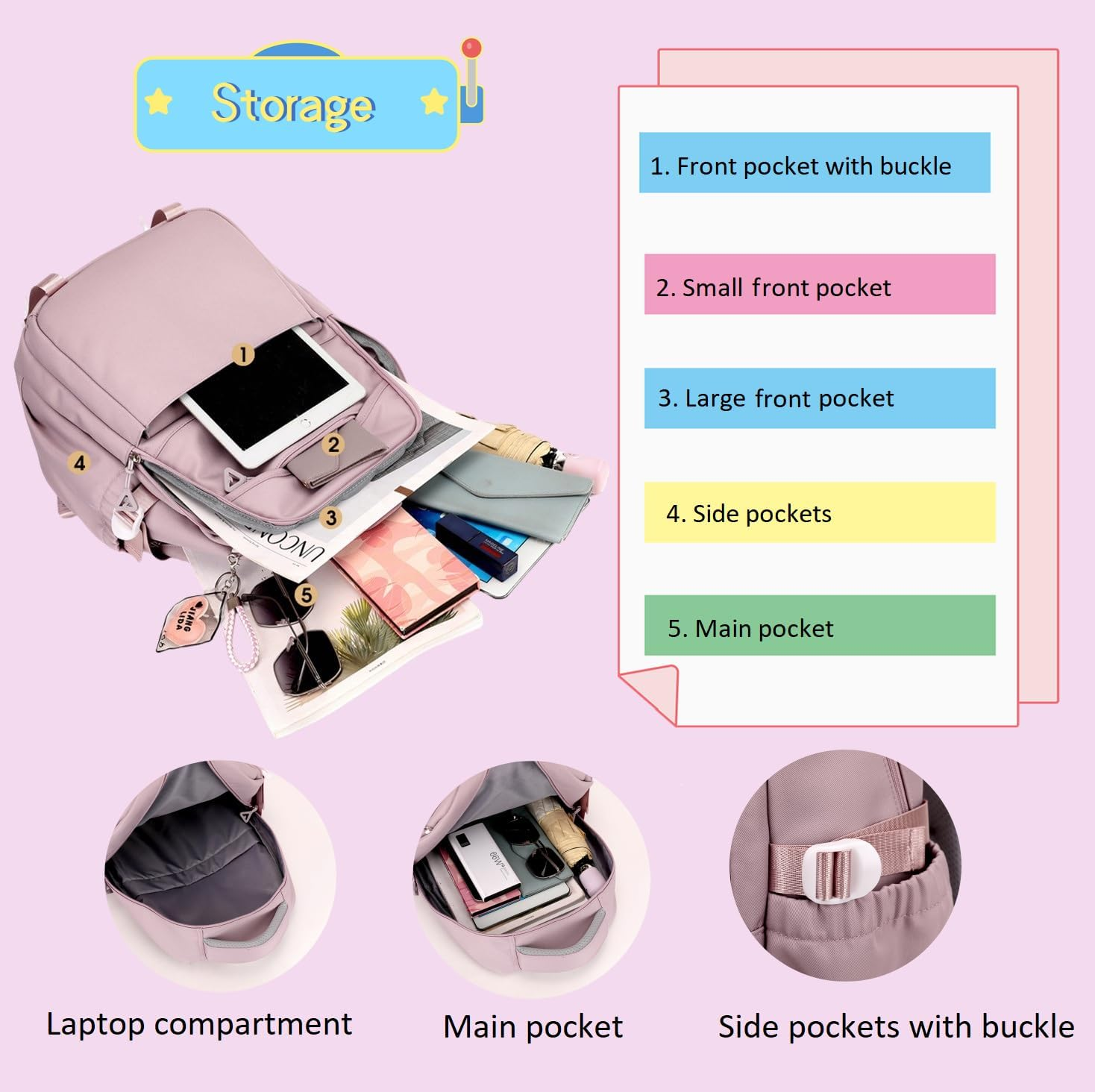 ETAISHOW Kids Backpack for Teen Girls Plain School Bag for Elementary Middle School Bookbag for Women - 01A Black image number 7