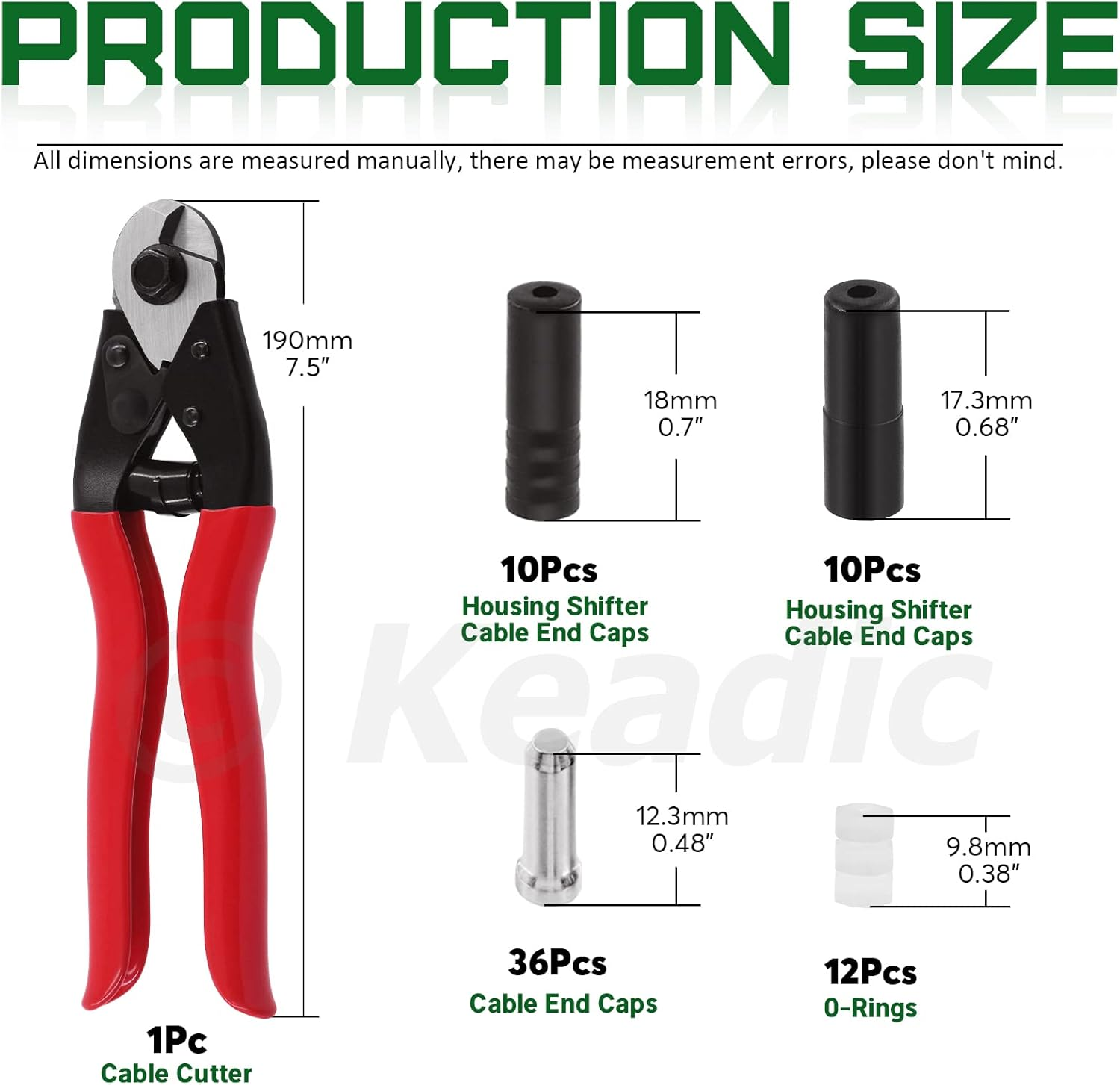 Keadic 83Pcs Universal Bike Cable Housing Set Includes Stainless Steel Bicycle Brake Shifter Cable, O-Rings, Cable End Caps, Cable Cutter and Black Cable Housing for Road Mountain Bicycle Cycling image number 3